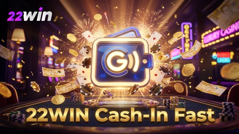 Swift cash-in and cash-out options like GCash offer convenient funds management at 22WIN.