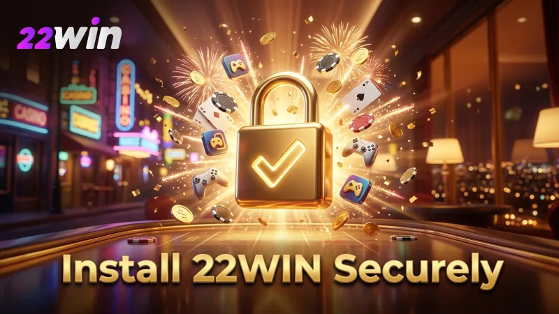 Smooth 22WIN app installation secures your gaming activities and personal data.