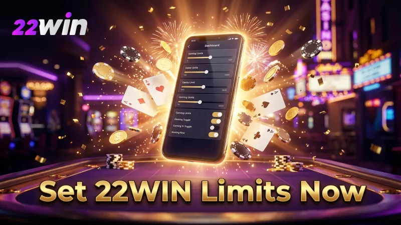 Access your 22WIN account settings quickly to set gaming limits.