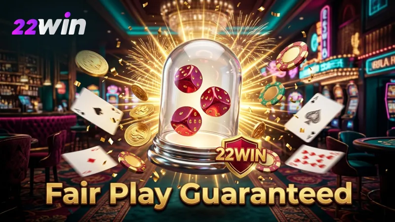 22WIN maintains transparent dice rolling and clear payout rules for fair play.